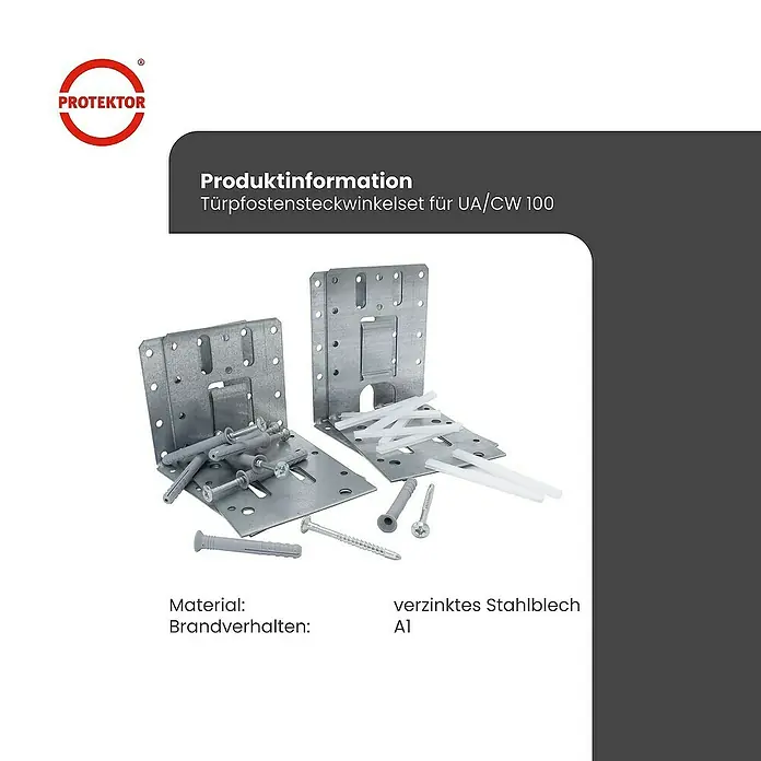 Protektor Montagezubehör für Trockenbau Türpfostensteckwinkel Set UA/CW 100 Silber - 