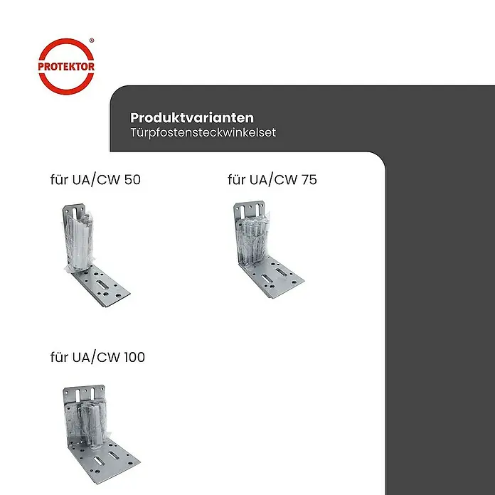 Protektor Montagezubehör für Trockenbau Türpfostensteckwinkel Set UA/CW 100 Silber - 