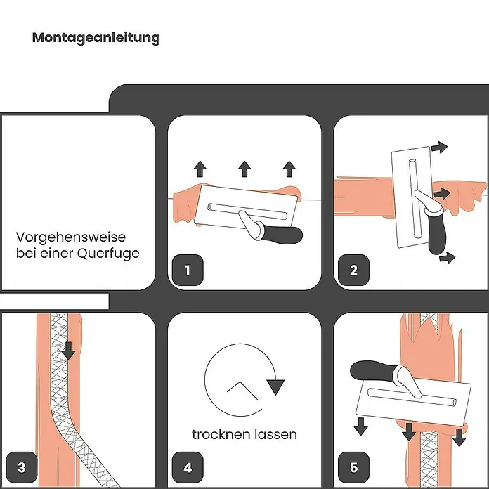 Dalsys Fugenband 10x Glasfaser 25m x 5cm Weiß - 