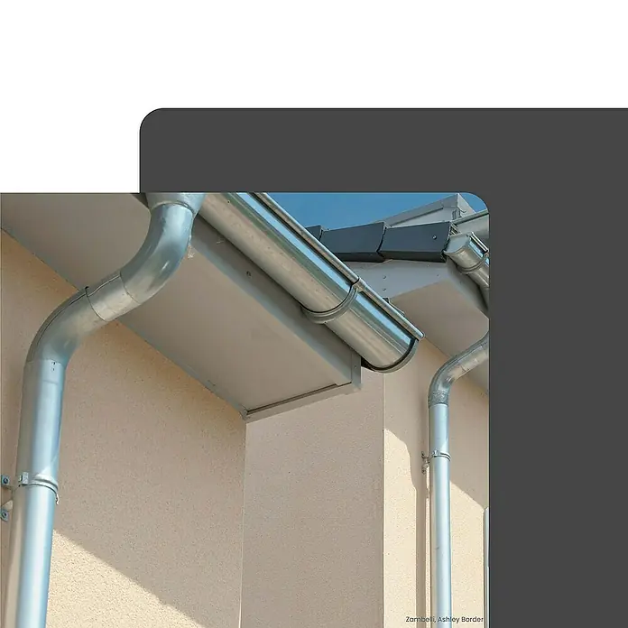 Zambelli Dachrinne 2m Fallrohr gefalzt DN 100 Zink Silber - Nennweite: 100 mm, Stahl, Silber