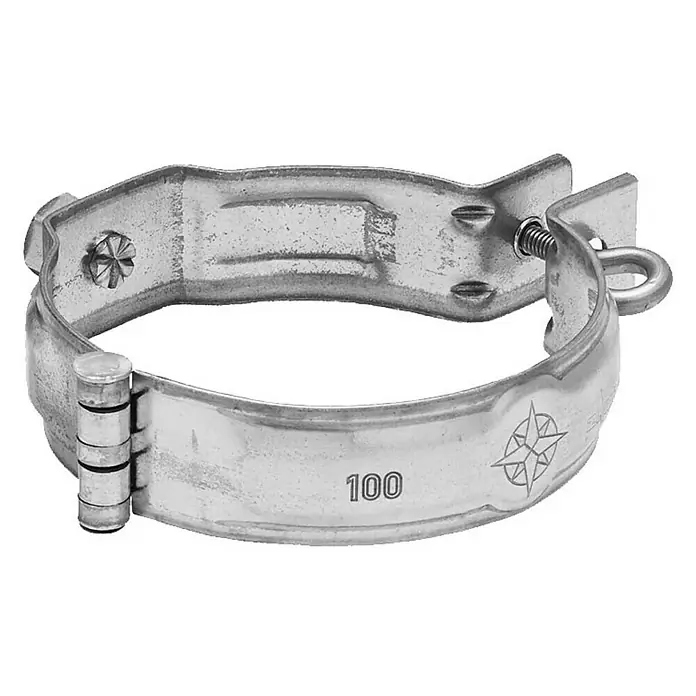 Zambelli Dachrinne Rohrschelle DN 100 /M10 verzinkt mit Gewindemuffe Silber - Nennweite: 120 mm, Stahl, Silber