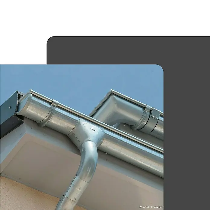 Zambelli Dachrinne Fallrohrverbinder DN 100 verzinkt Silber - Nennweite: 100 mm, Stahl, Silber