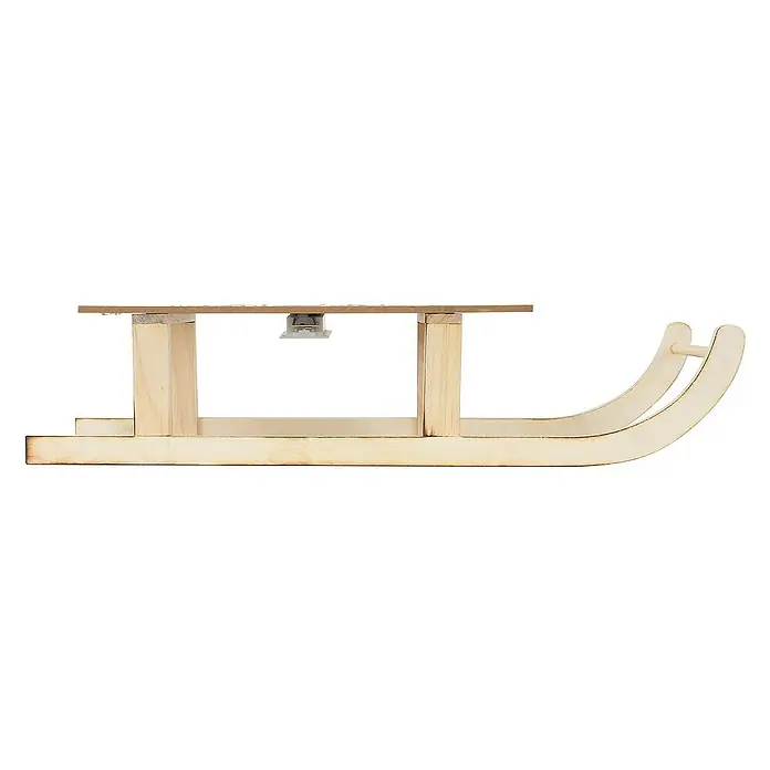 ECD Germany LED-Weihnachtsdekofigur Dekoschlitten Retro Rodel Holzschlitten Winterdeko - 60 x 21 x 13,5 cm, Braun, Akkubetrieben, LED