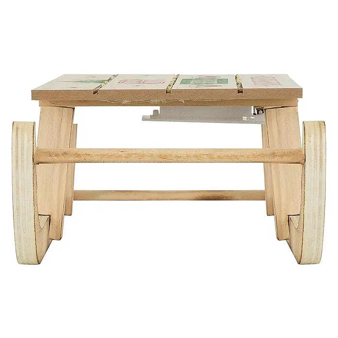 ECD Germany LED-Weihnachtsdekofigur Dekoschlitten Retro Rodel Holzschlitten Winterdeko - 60 x 21 x 13,5 cm, Braun, Akkubetrieben, LED