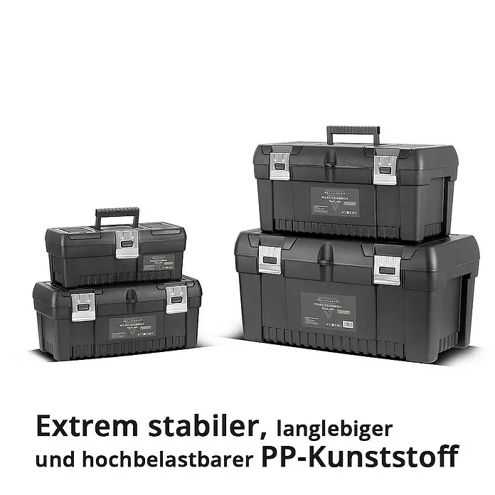 STAHLWERK Werkzeugkoffer Set mit 4 leeren Werkzeugkisten - 