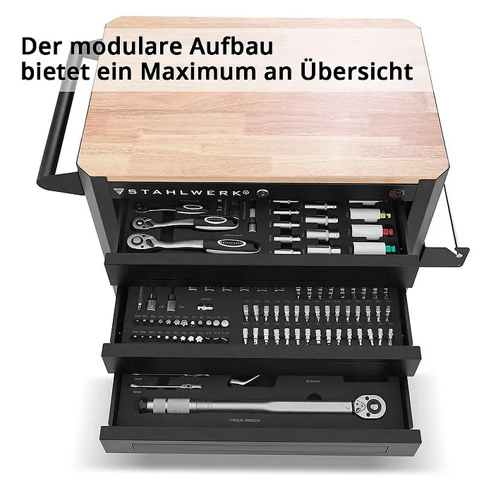 STAHLWERK Werkzeugkoffer Werkstattwagen CROW - L x B x H: 78,5 x 46 x 99 cm