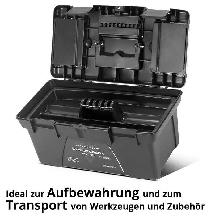 STAHLWERK Werkzeugkoffer Toolbox Set mit 5 leeren Werkzeugkisten - L x B x H: 60,5 x 40,5 x 31,5 cm