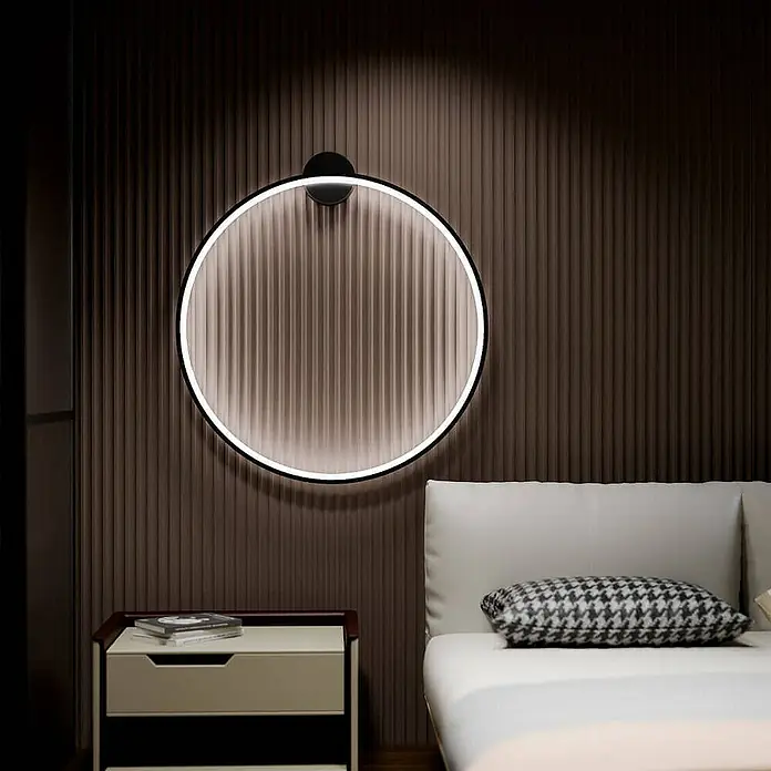 Home Deluxe LED-Wandleuchte RAYON - 8 W, L x B x H: 1 x 80 x 80 cm, Schwarz, Schwarz