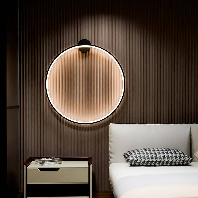 Home Deluxe LED-Wandleuchte RAYON - 8 W, L x B x H: 1 x 80 x 80 cm, Schwarz, Schwarz