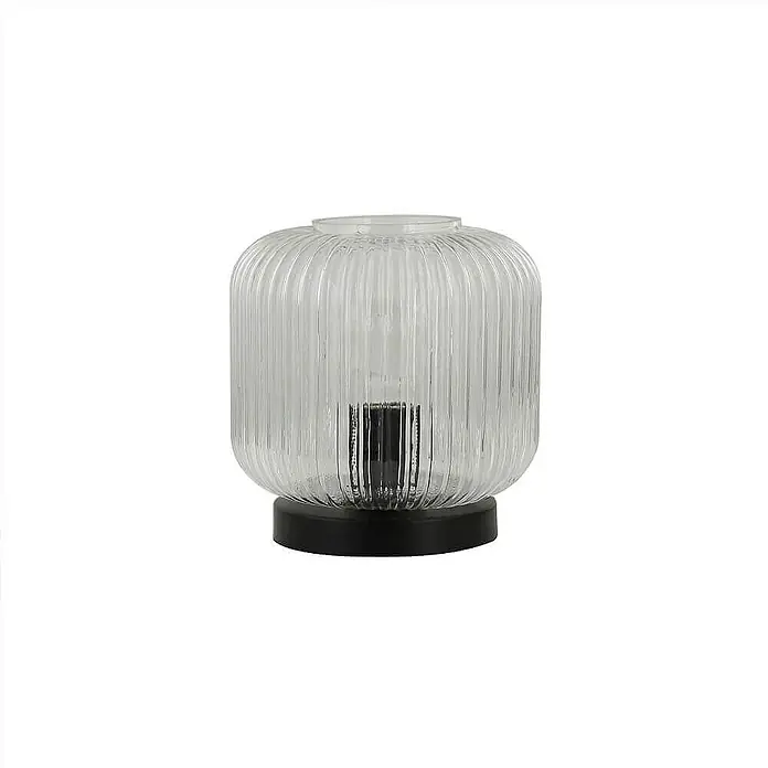 Home Deluxe Tischleuchte LILY - 60 W, Schwarz, Transparent, E27
