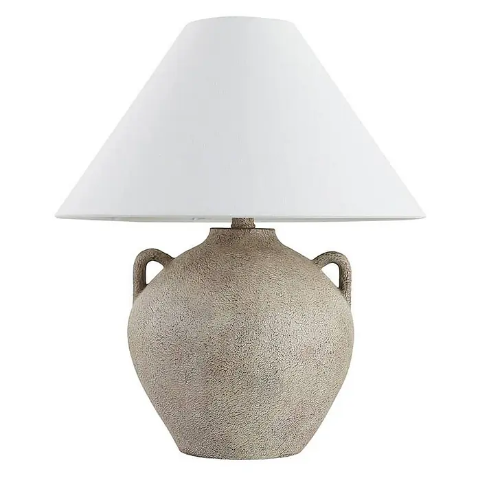Home Deluxe Tischleuchte RITA - 60 W, L x B x H: 43 x 43 x 50 cm, Steinoptik, Weiß, E27