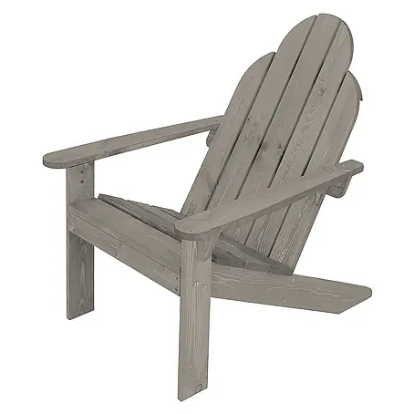 ECD Germany  Gartenstuhl Grau aus Tannenholz Massiv, Holzstuhl Gartensessel Relaxstuhl Outdoor