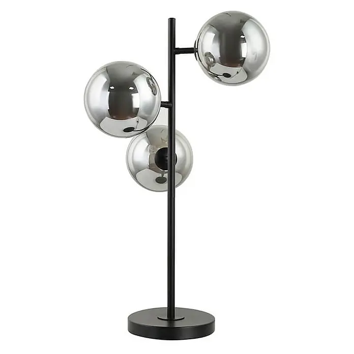 Home Deluxe Tischleuchte VIOLA - 40 W, Schwarz, Rauchgrau, G9