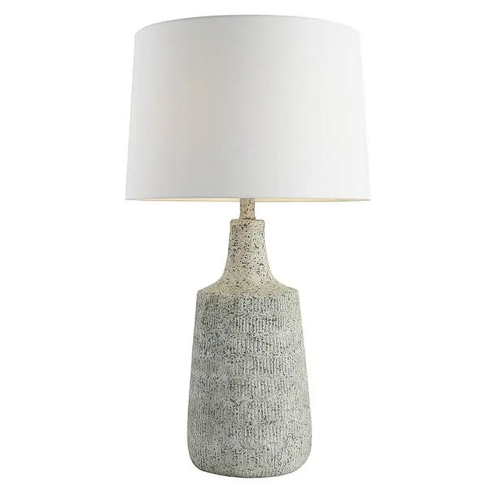 Home Deluxe Tischleuchte CARO - 60 W, Steinoptik, Weiß, E27
