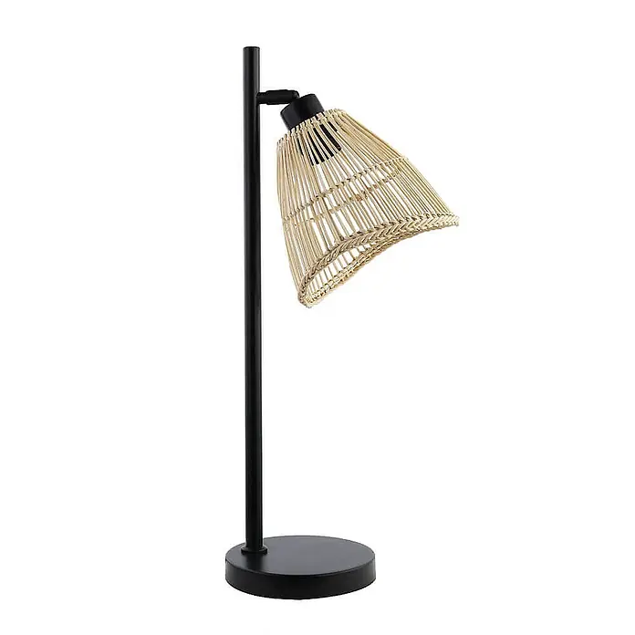 Home Deluxe Tischleuchte FELIA - 40 W, Schwarz, Beige, E14