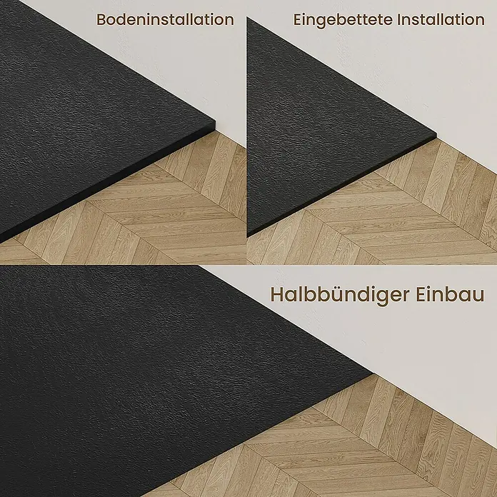 Emke Duschwanne SMC Duschtasse ST - L x B: 120 x 90 cm, Kunststoff, Schwarz