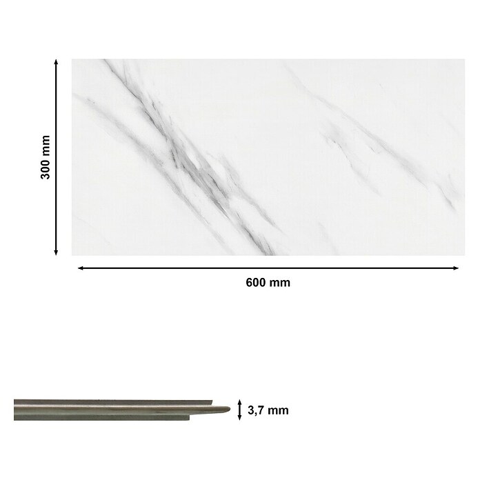 Revêt Wandpaneel SPC Wall (600 x 300 mm, Marbel High Gloss, Hochglänzend) | BAUHAUS
