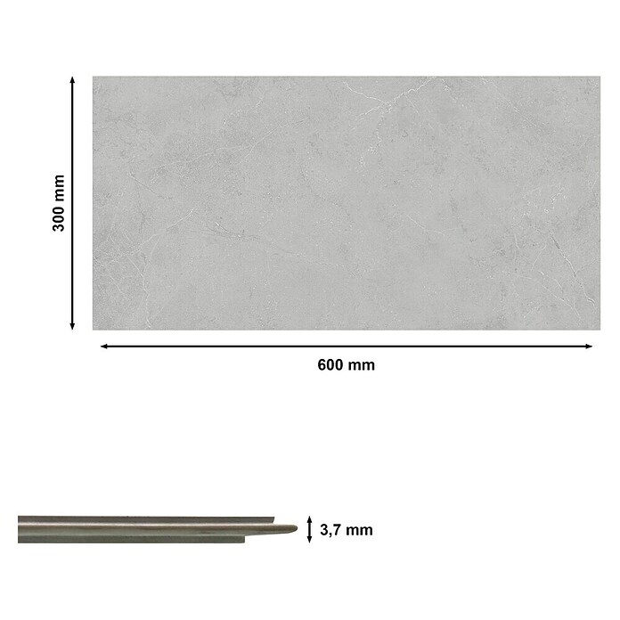 Revêt Wandpaneel SPC Wall (600 x 300 mm, Grey Matt) | BAUHAUS