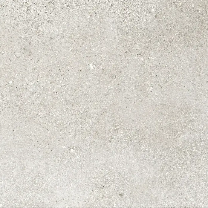 Revêt Wandpaneel SPC Wall - 600 x 300 mm, Beige - Feinsteinzeugfliese in hellem Grau mit gesprenkelter Textur für Boden- oder Wandgestaltung.