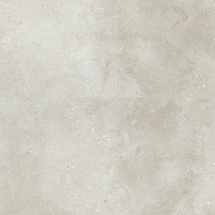 Revêt Wandpaneel SPC Wall - 600 x 300 mm, Beige - Feinsteinzeugfliese in hellem Grau mit gesprenkelter Textur für Boden- oder Wandgestaltung.