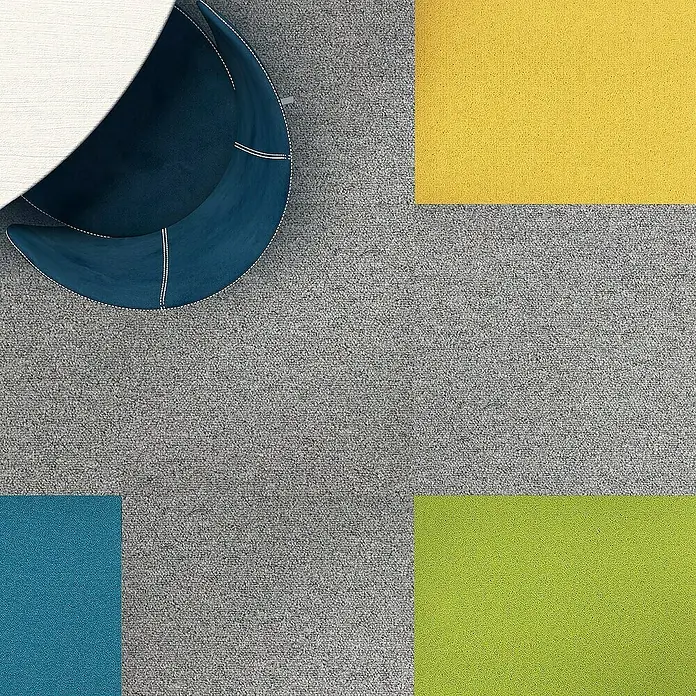 Floordirekt Teppichfliese Edinburgh - 50 x 50 cm - 0,25 m² - Gelb - Breite: 50 cm, Nylon, Gelb