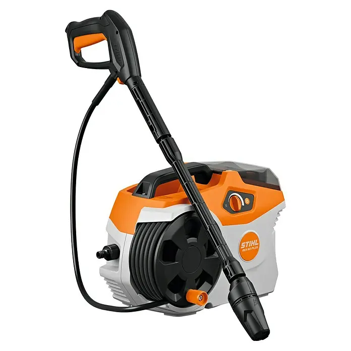 Stihl AK Akku-Hochdruckreiniger REA 60 - Ohne Akku, Max. Druck: 130 bar - STIHL RE 90 PLUS Hochdruckreiniger mit Schlauchtrommel, ideal für Reinigungsarbeiten rund um Haus und Garten.