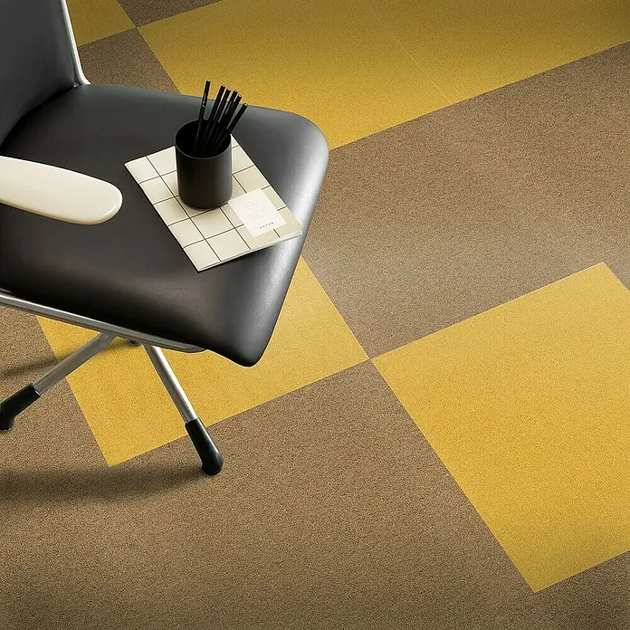 Floordirekt Teppichfliese Edinburgh - 50 x 50 cm - 0,25 m² - Gelb - Breite: 50 cm, Nylon, Gelb
