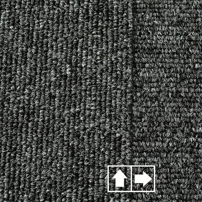 Floordirekt Teppichfliese Lyonn - 50 x 50 cm - 0,25 m² - Dunkelgrau - Breite: 50 cm, Nylon, Dunkelgrau
