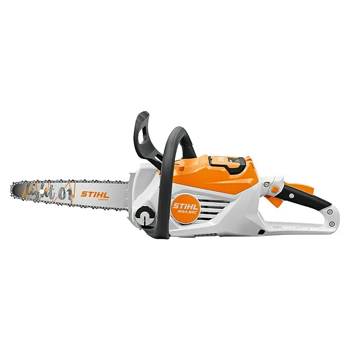 Stihl Akku-Kettensäge MSA 80 C-B - 36 V, Li-Ionen, Ohne Akku, Schwertlänge: 35 cm - Die STIHL MSA 80 C Akku-Motorsäge: Kompakt, leicht und ideal für die Grundstückspflege. Müheloses Sägen mit hoher Leistung und einfacher Bedienung.