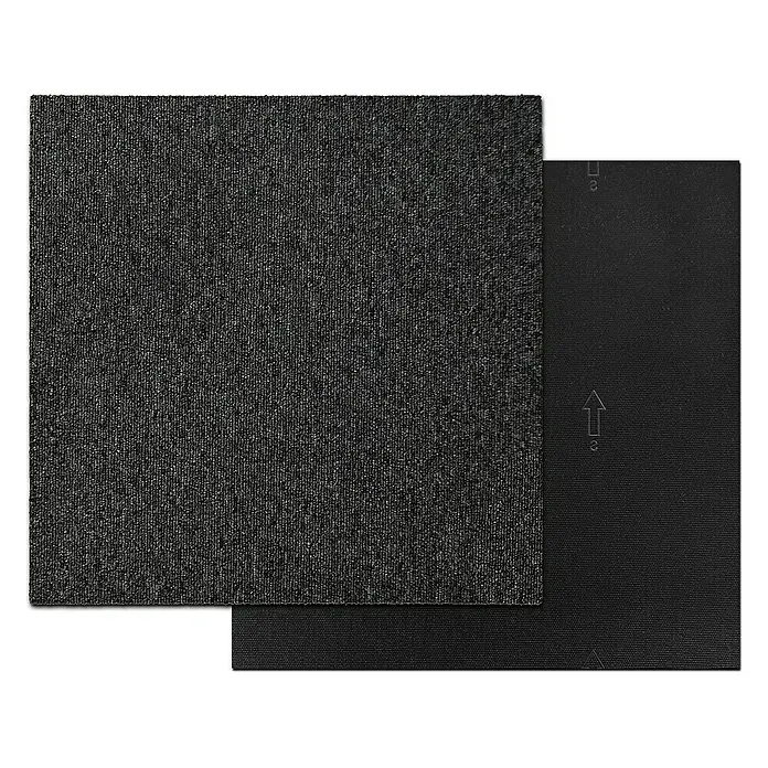 Floordirekt Teppichfliese Lyonn - 50 x 50 cm - 0,25 m² - Dunkelgrau - Breite: 50 cm, Nylon, Dunkelgrau