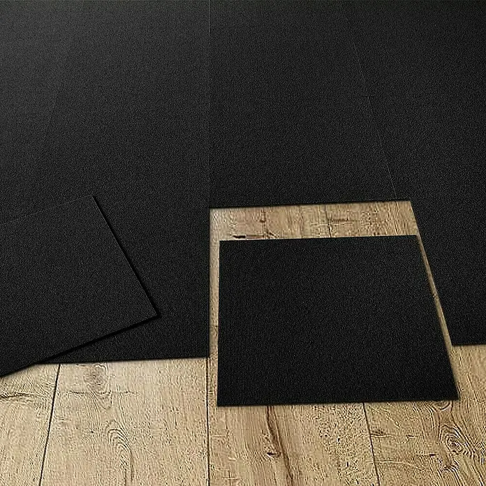 Floordirekt Teppichfliese Lyonn - 50 x 50 cm - 0,25 m² - Dunkelgrau - Breite: 50 cm, Nylon, Dunkelgrau