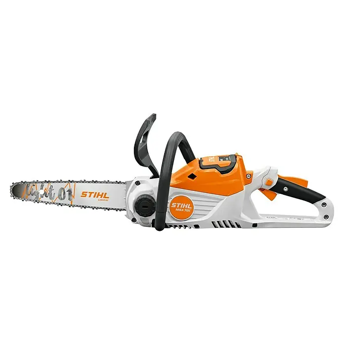 Stihl Akku-Kettensäge MSA 70 C-B - Li-Ionen, Ohne Akku, Schwertlänge: 30 cm - Die STIHL MSA 70 C Akku-Motorsäge ist leicht, handlich und ideal für private Gartenarbeiten. Sie bietet Leistung und Komfort für vielfältige Sägearbeiten.