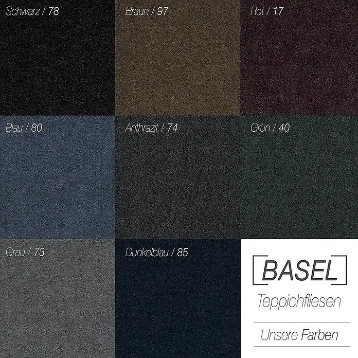 Floordirekt Teppichfliese Basel - 50 x 50 cm - 0,25 m² - Grün - Breite: 50 cm, Polypropylen, Grün