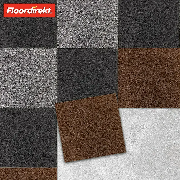Floordirekt Teppichfliese Moscow 50 x 50 cm Beige - Schlinge, Beige