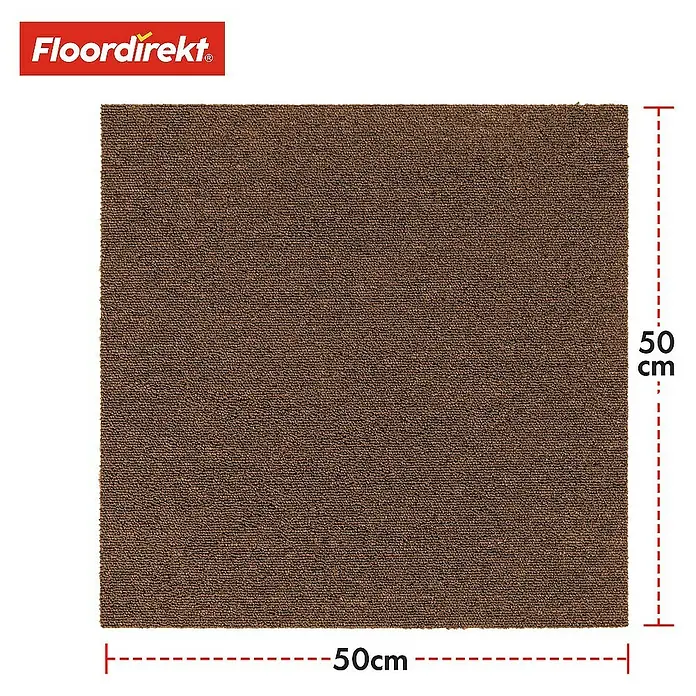 Floordirekt Teppichfliese Moscow 50 x 50 cm Beige - Schlinge, Beige