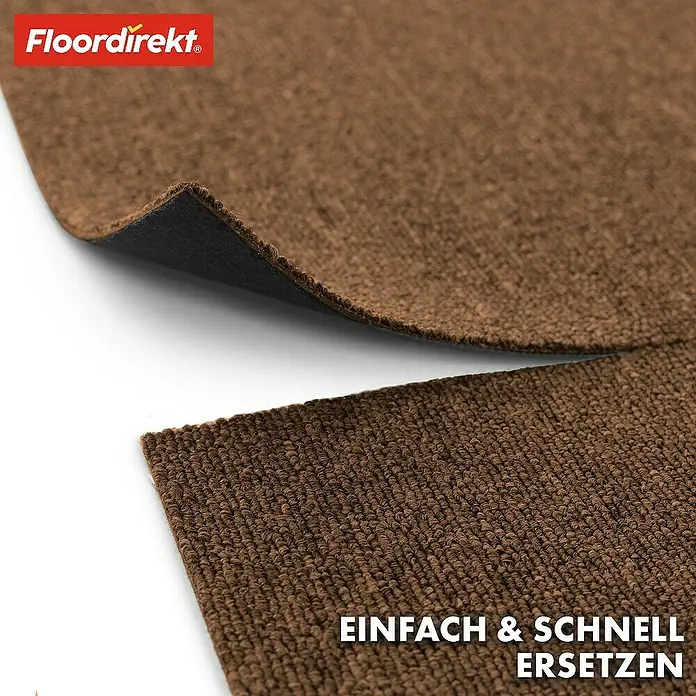 Floordirekt Teppichfliese Moscow 50 x 50 cm Beige - Schlinge, Beige