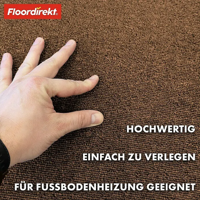Floordirekt Teppichfliese Moscow 50 x 50 cm Beige - Schlinge, Beige