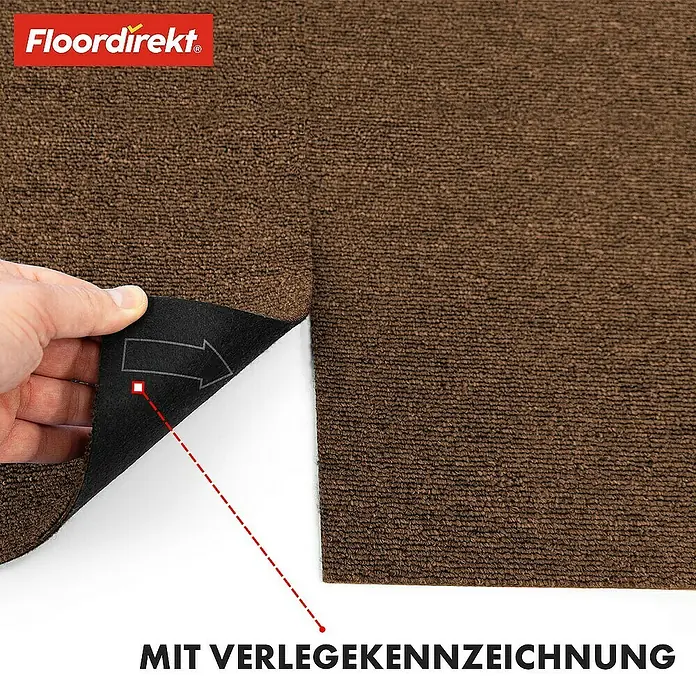 Floordirekt Teppichfliese Moscow 50 x 50 cm Beige - Schlinge, Beige