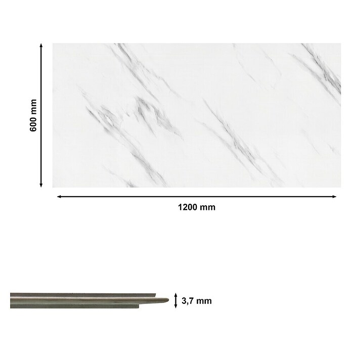Revêt Wandpaneel SPC Wall (1 200 x 600 mm, Marble High Gloss, Hochglänzend) | BAUHAUS