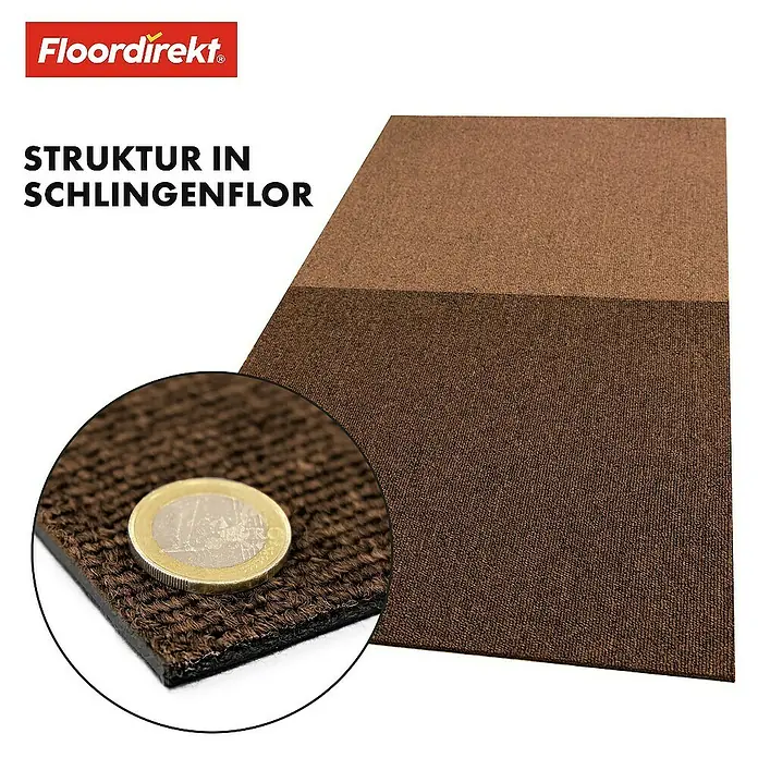 Floordirekt Teppichfliese Moscow 50 x 50 cm Beige - Schlinge, Beige