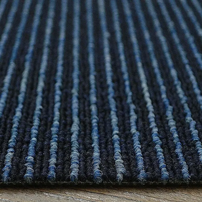 Floordirekt Teppichfliese Bohemia - 50 x 50 cm - 0,25 m² - Dunkelblau - Polypropylen, Dunkelblau