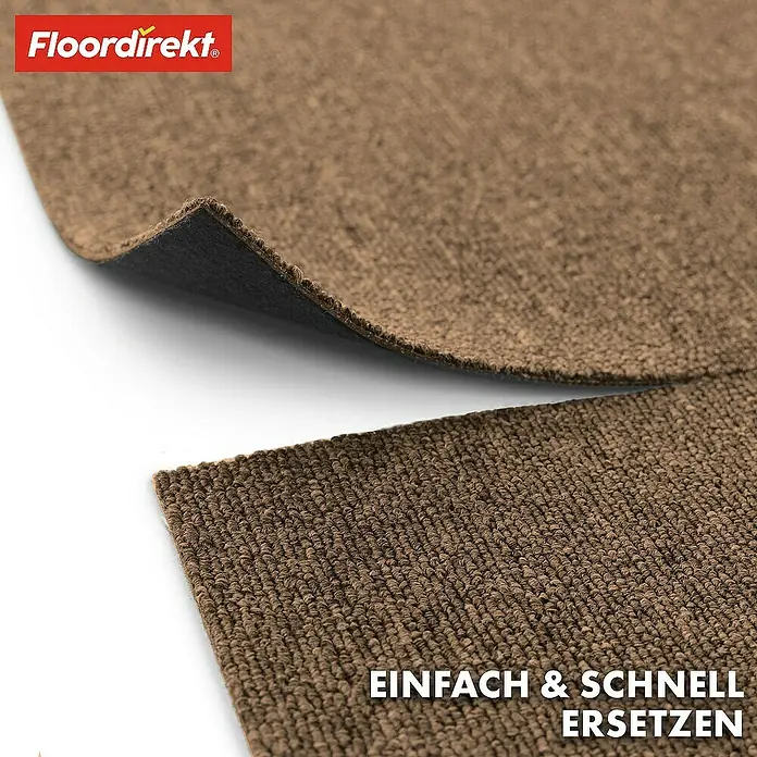 Floordirekt Teppichfliese Moscow 50 x 50 cm Hellbraun - Breite: 50 cm, Schlinge