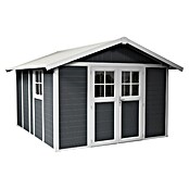 Grosfillex Caseta para jardín Deco (Medidas ext. (An x Pr): 315 x 357 cm, Plástico, Blanco/Gris oscuro, 11 m²) | BAUHAUS
