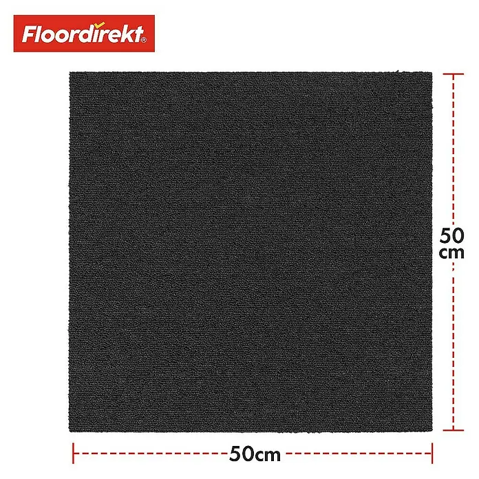 Floordirekt Teppichfliese Moscow 50 x 50 cm Anthrazit - Schlinge