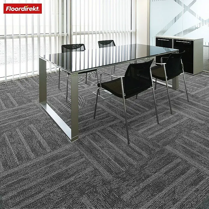 Floordirekt Teppichfliese Zürich - 50 x 50 cm - 0,25 m² - Anthrazit - Breite: 50 cm, Polypropylen, Anthrazit