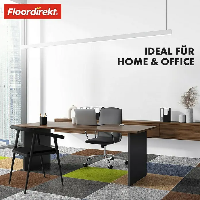 Floordirekt Teppichfliese Moscow 50 x 50 cm Grün - Breite: 50 cm, Schlinge, Grün