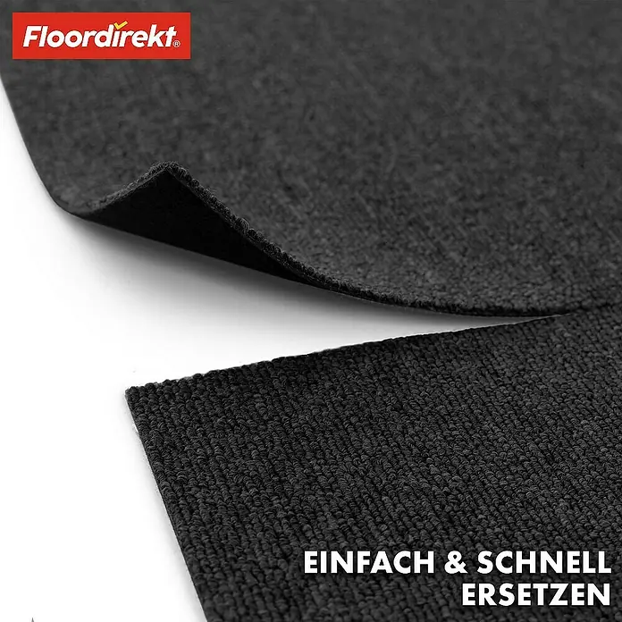 Floordirekt Teppichfliese Moscow 50 x 50 cm Anthrazit - Schlinge