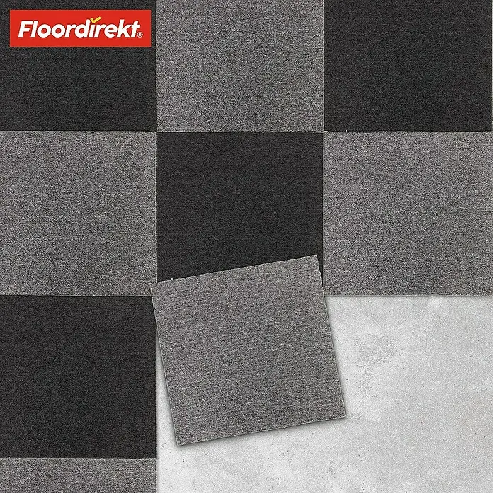 Floordirekt Teppichfliese Moscow 50 x 50 cm Anthrazit - Schlinge