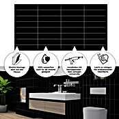 Revêt Wandpaneel SPC Wall Butcherblock (1 200 x 600 mm, Butcherblock Black High Gloss, Hochglänzend) | BAUHAUS