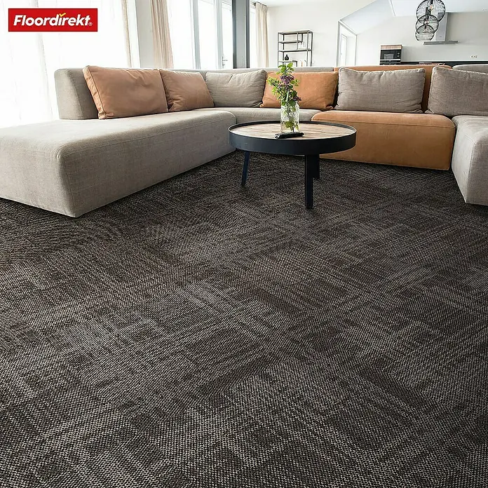 Floordirekt Teppichfliese Luzern - 50 x 50 cm - 0,25 m² - Beige - Breite: 50 cm, Polypropylen, Beige